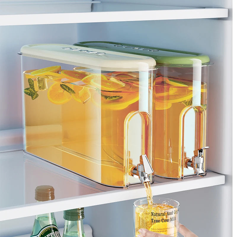 Refrigerator Cold Water Dispenser - 4L Fruit Tea Jug with Tap for Home Beverages V888-ELOSUNG11991