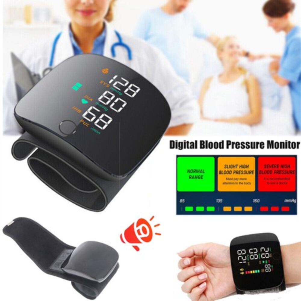 Smart Wrist Blood Pressure Monitor – Electronic Portable Sphygmomanometer with Voice Alerts