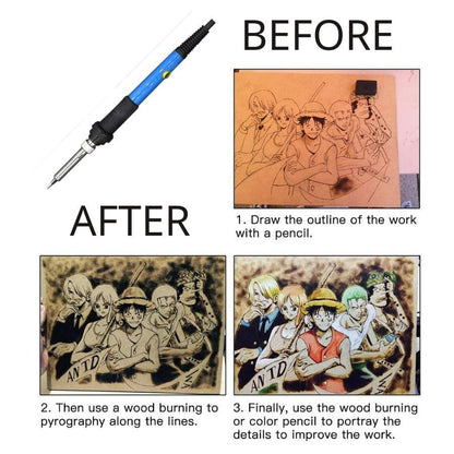 Wood Burning Kit for Creative Wood Art (Blue-220V) 7580745040115-1