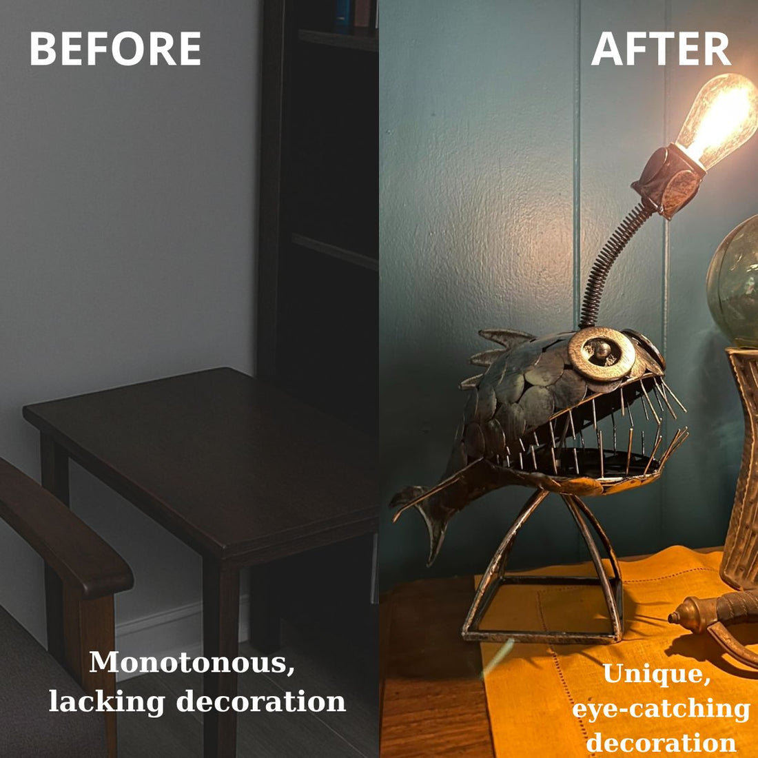Steampunk Angler Fish Lamp – Cool & Unusual Floor Lamp for Your Home 9841546592577-1
