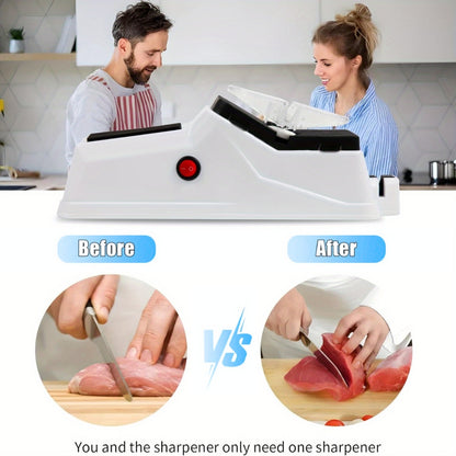 Electric Knife Sharpener - Double-Sided - 5-Second USB Rechargeable Blade Restorer 15146752901446-1