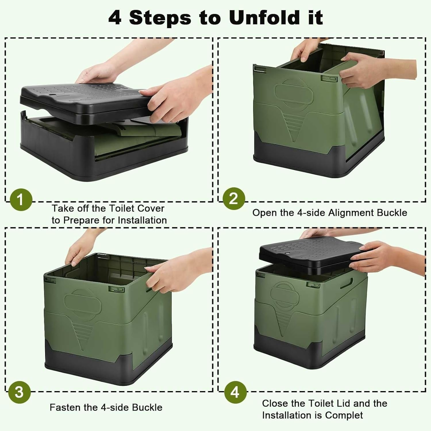 Portable Folding Toilet - Lightweight Outdoor Potty Multifunctional Mobile Toilet for Adults 8027307049158-1