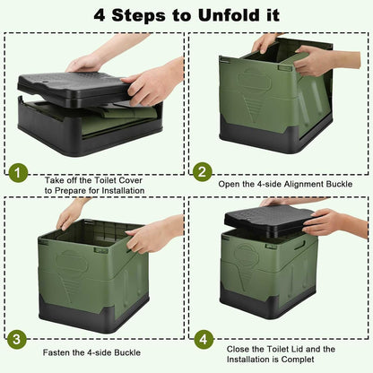 Portable Folding Toilet - Lightweight Outdoor Potty Multifunctional Mobile Toilet for Adults 8027307049158-1