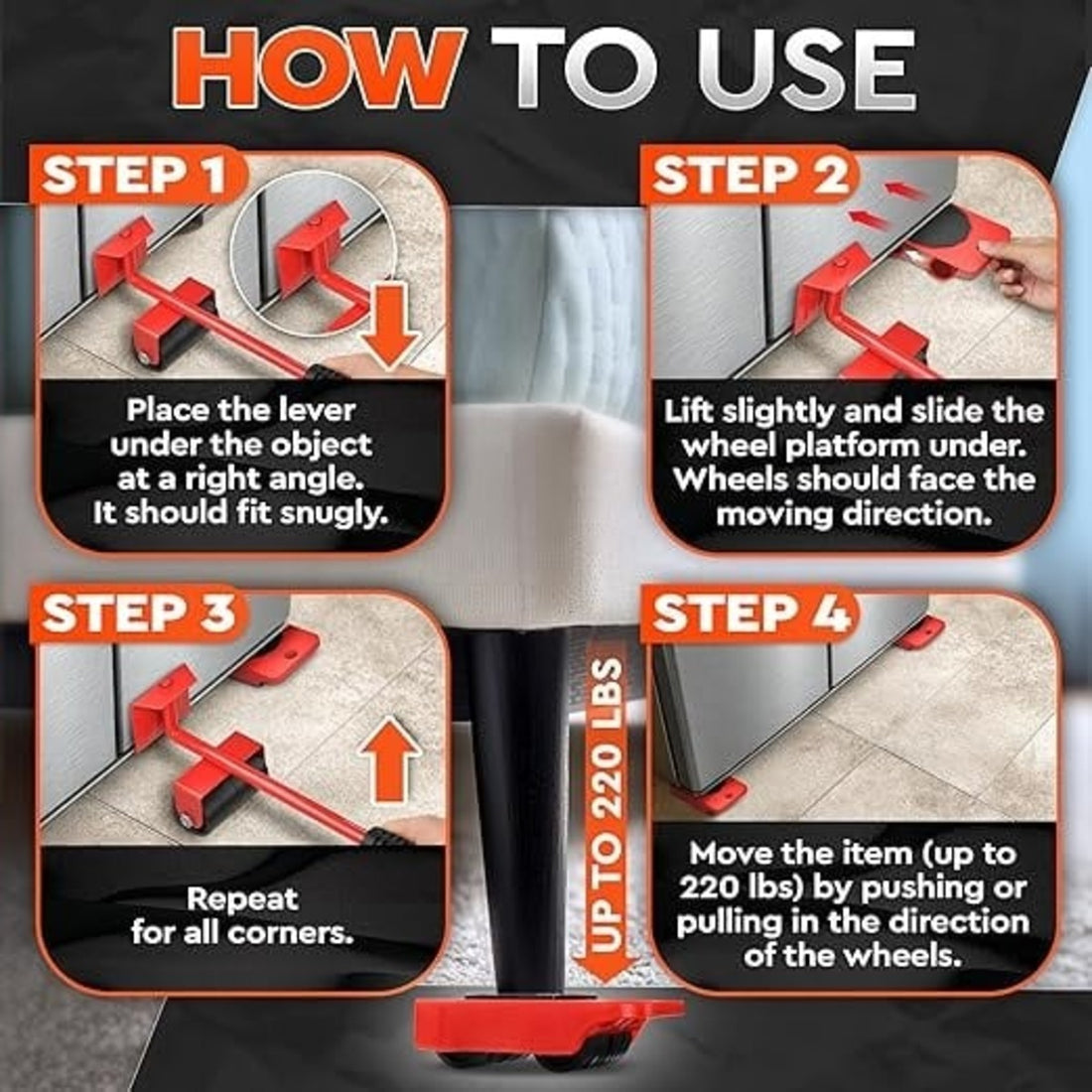 Heavy Furniture Mover Tool Set Effortless Lifting and Smooth Rolling Transport 7580695888115-1