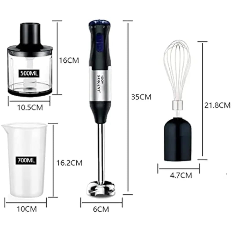 4-In-1 Multifunction Processor 1000W Electric Hand Stick Blender