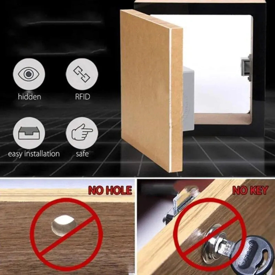 Hidden Magnetic Cabinet Lock for Secure and Seamless Home Protection 15089486528838-1
