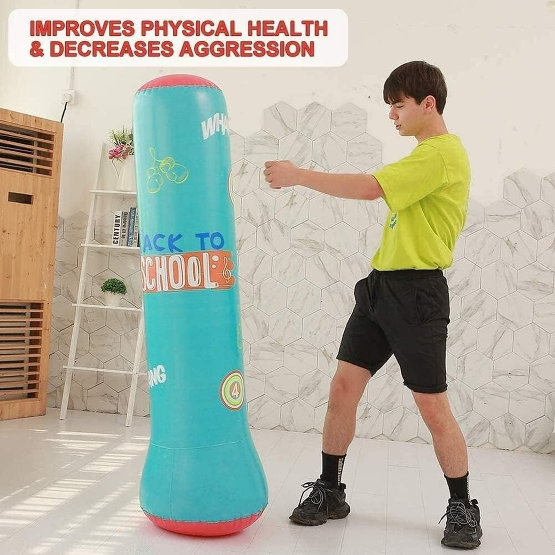 Kids Inflatable Punching Bag With Rebound Scoring Base, Pump 14857201975622-1