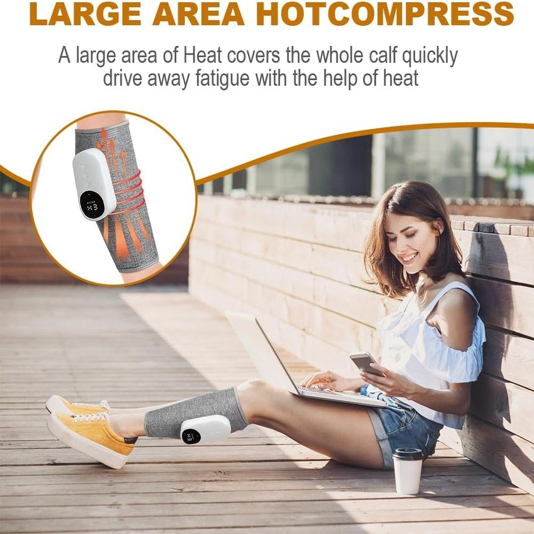 Aeroflux Cordless Leg & Calf Massager With Heat – Air Compression Therapy, Modes, Rechargeable Design 15426142437756-1