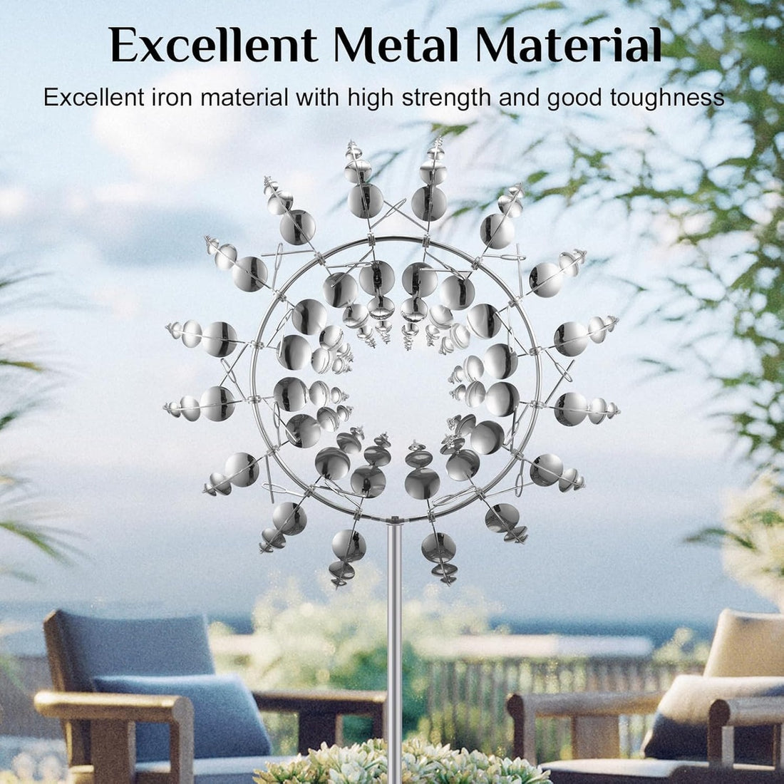 Anti-Rust Kinetic Metal Wind Spinner Windmill for Outdoor Garden Decor & Landscaping 9908747239745-1