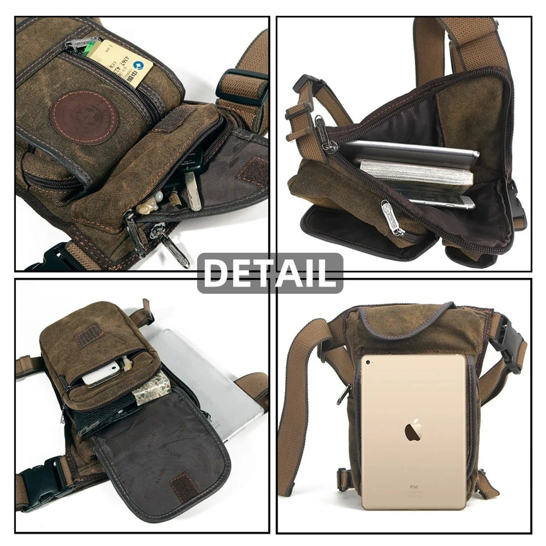Outdoor Canvas Drop Leg Bag - Multi-Purpose Motorcycle Outdoor Travel, Hip Bag, Hiking, Climbing, Thigh Bag 7069733355718-1