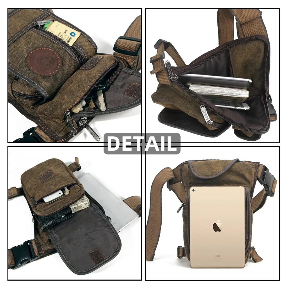 Outdoor Canvas Drop Leg Bag - Multi-Purpose Motorcycle Outdoor Travel, Hip Bag, Hiking, Climbing, Thigh Bag 7069733355718-1