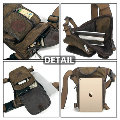 Outdoor Canvas Drop Leg Bag - Multi-Purpose Motorcycle Outdoor Travel, Hip Bag, Hiking, Climbing, Thigh Bag 7069733355718-1