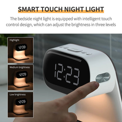 Creative 3-in-1 Bedside Lamp – Wireless Phone Charger & Smart Alarm with LCD Display for a Sleek, All-in-One Nightstand Upgrade 8361995010246-1
