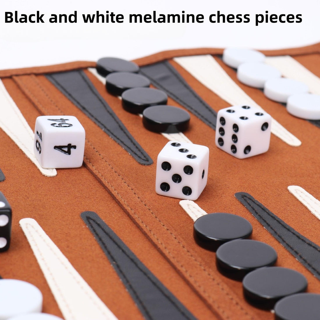 Travel Backgammon Set - Roll-up Leather Backgammon Board 1867679367257-1