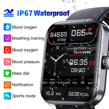 Blood Glucose Monitoring Smartwatch - Bluetooth Call Information Display Health Monitor Multiple SH1751817214987860732