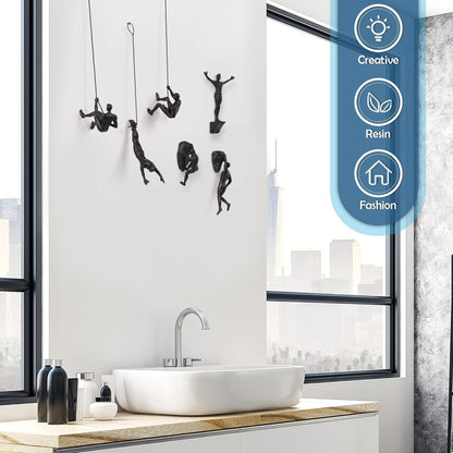 Wall Climbing Resin Sculpture Decorative Figure Home Hanging Decor 8496298688814-1