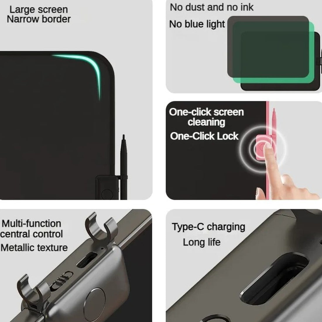 LCD Writing Tablet – Colorful Screen with One-Tap Erase & Pressure-Sensitive Drawing 9686228566358-3