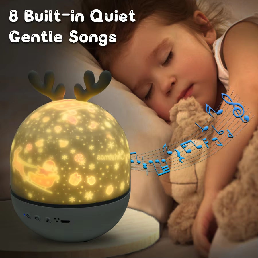 Deer Music Projector Lamp Night Light With BT Speaker Starry Sky Star Relax before bed - Star Projector 8734506680658-1