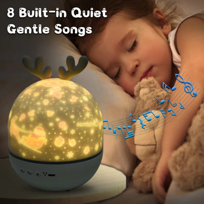Deer Music Projector Lamp Night Light With BT Speaker Starry Sky Star Relax before bed - Star Projector 8734506680658-1