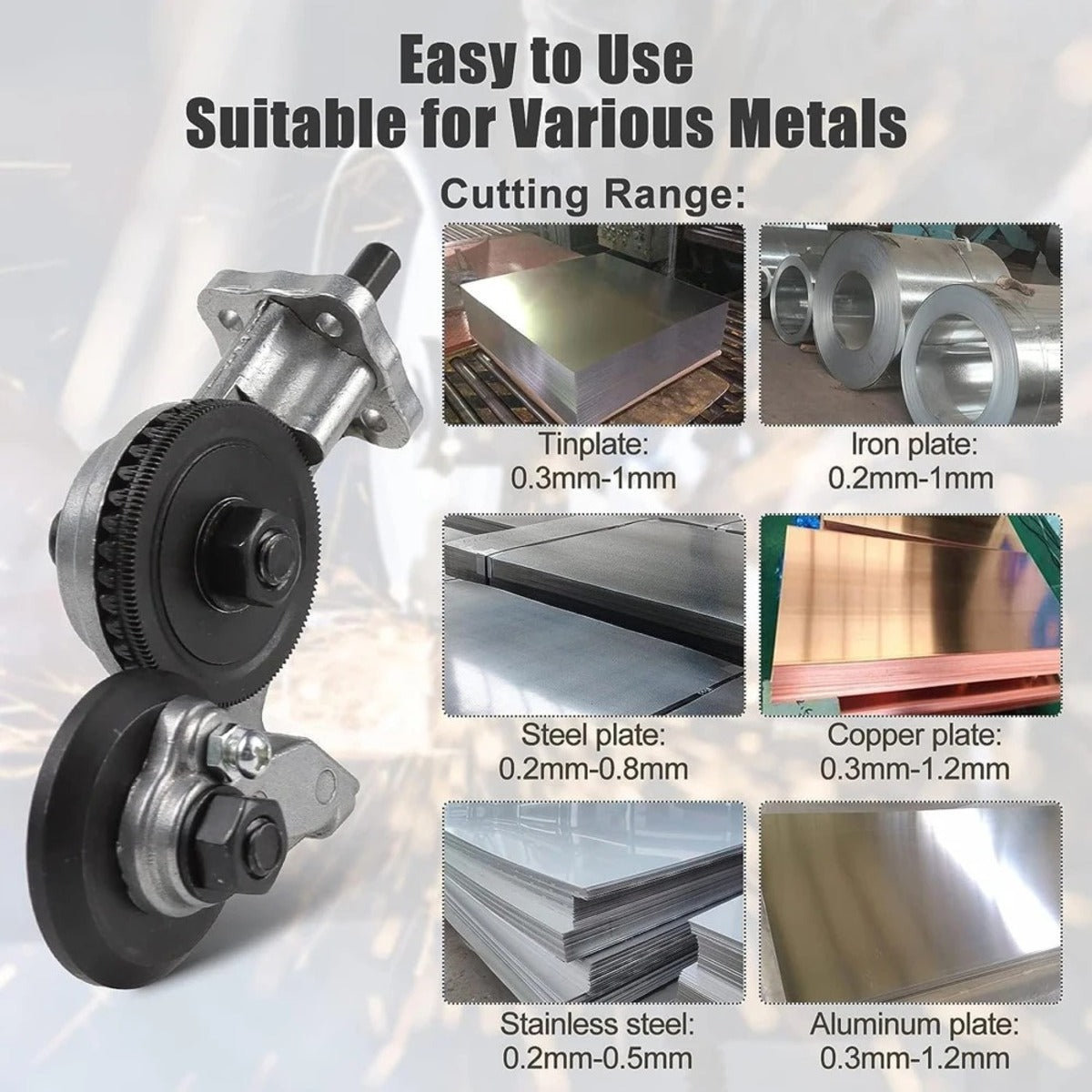 Metal Nibbler Drill Attachment Cutter Tool For Sheet Metal Cutting 8545290584366-1