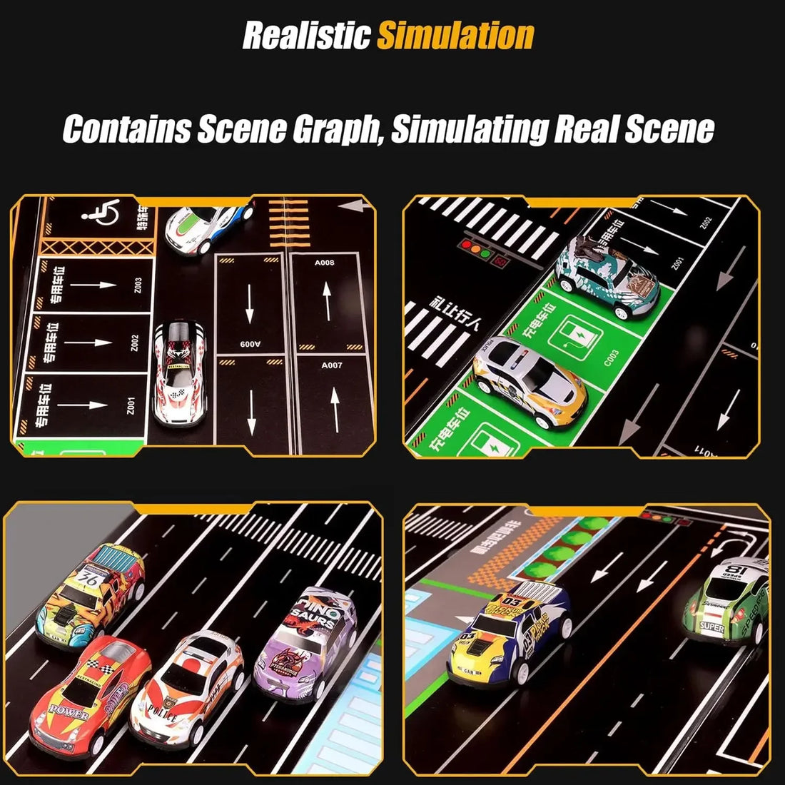 48 Mini Pull-Back Cars With Built-In Garage Set 10322074403127-1