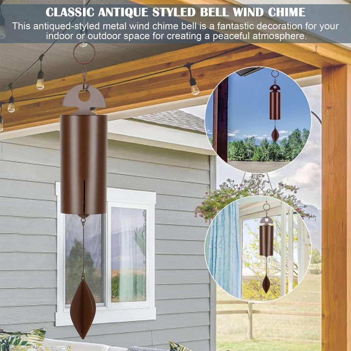Deep Resonance Serenity Bell - Outdoor Musical Wind Chime and Home Decor (6x6x48CM) 7834118750406-1