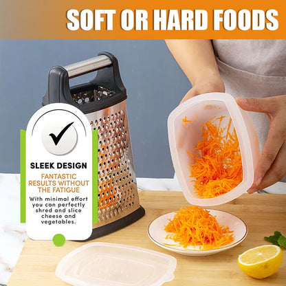 Professional Stainless Steel Box Grater For Cheese Vegetables And Fruits 6851422290020-1