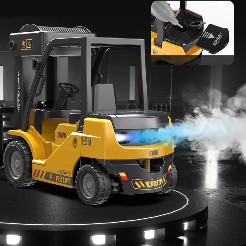 Realistic Remote Control Forklift Toy With Mist & Music 15611584676189-1