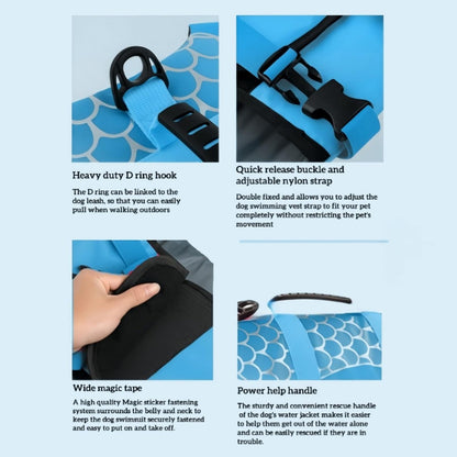 Size XS Beige And Blue Sailboat Pattern Pet Life Jacket for Dogs - Summer Swimming Safety Vest with Shark Fin for Small to Large Breeds V888-ELOSUNG23303