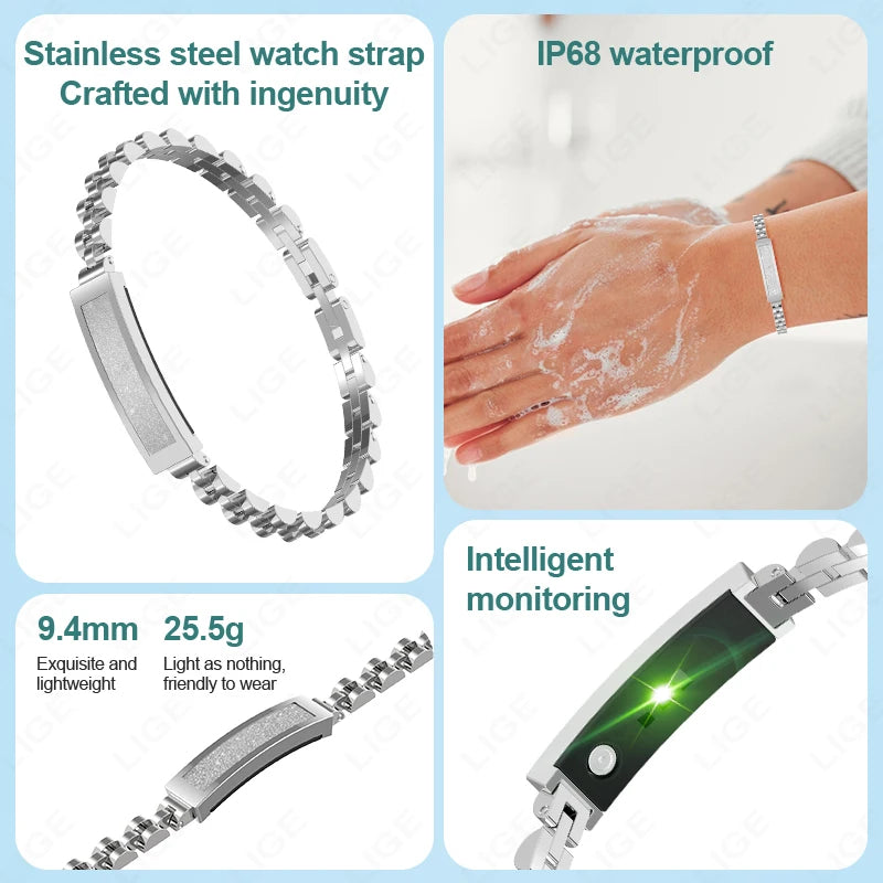 Smart Bracelet for Women – Stylish Bluetooth Activity Tracker with Sports Modes & App Notifications 8520234959046-1
