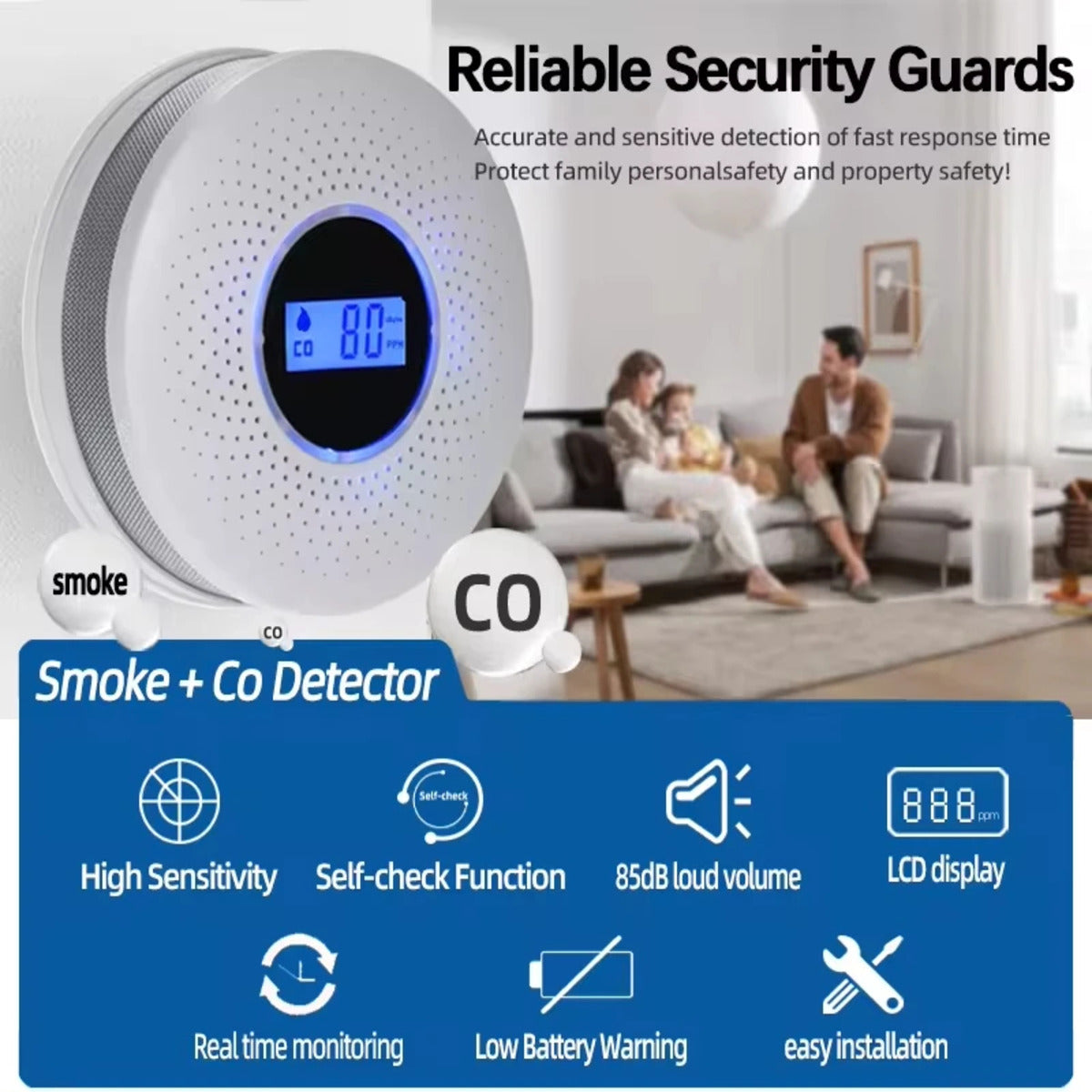 SafeAlert 2-in-1 Smoke & Carbon Monoxide Detector – Maximum Home Protection SH1751817214987860882