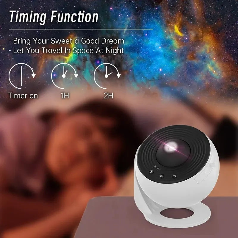 360° Night Light Galaxy Projector – Stunning Rotating Starry Sky Display 9479138279766-1