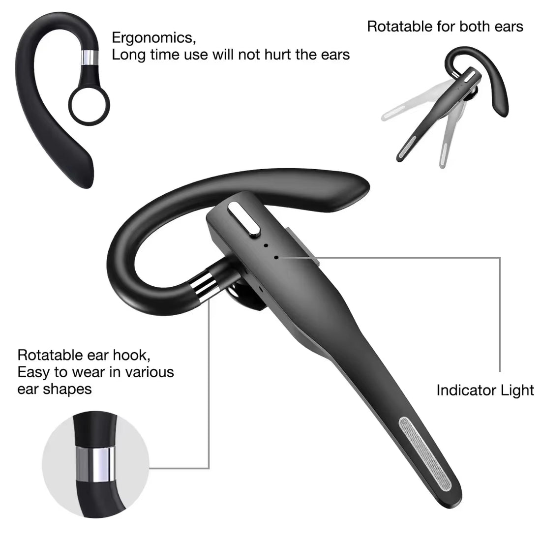 Trucker Dual Mic Wireless Bluetooth 5.1 Noise Cancelling Headset – Clear, Hands-Free Communication SH1751817214987860914