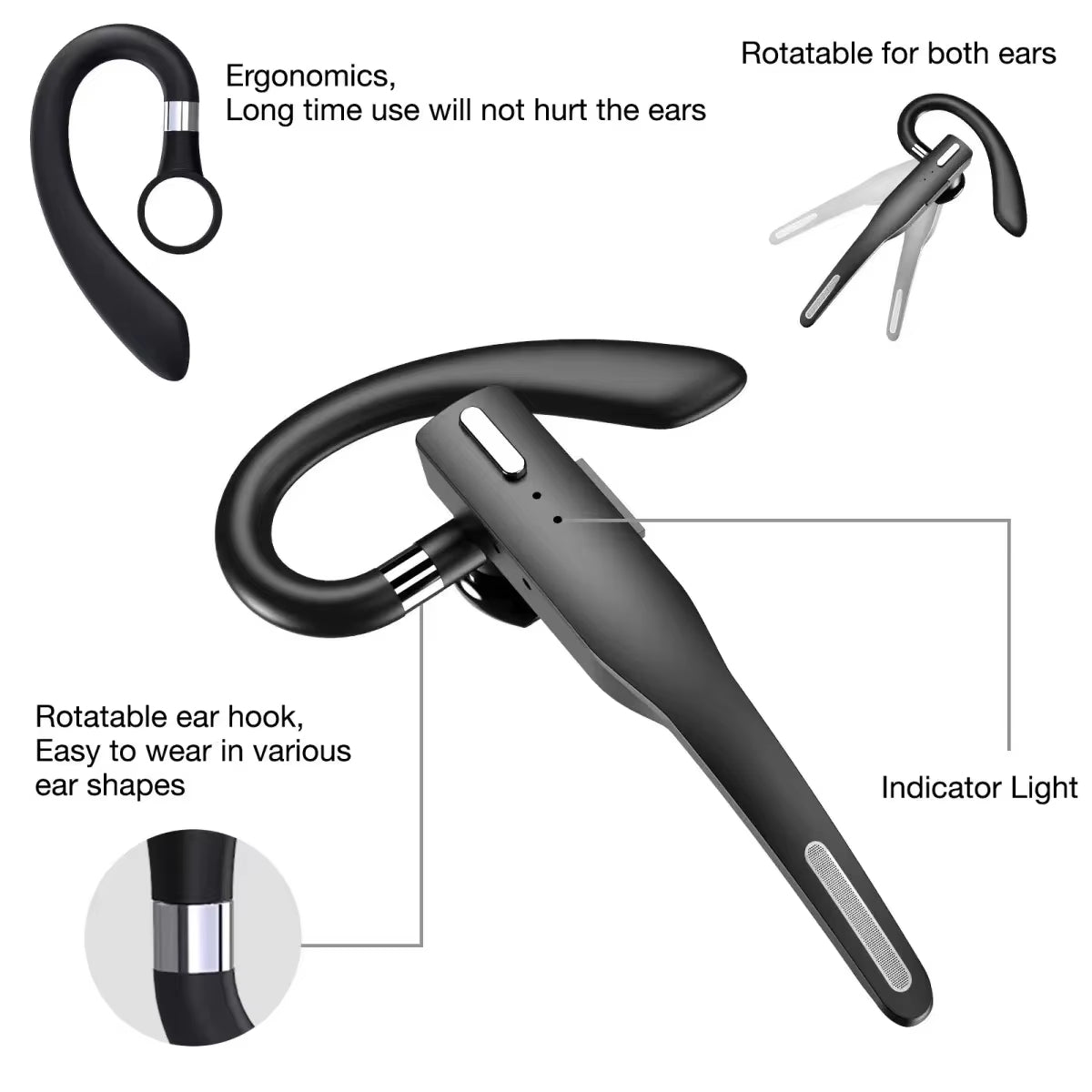 Trucker Dual Mic Wireless Bluetooth 5.1 Noise Cancelling Headset – Clear, Hands-Free Communication SH1751817214987860914