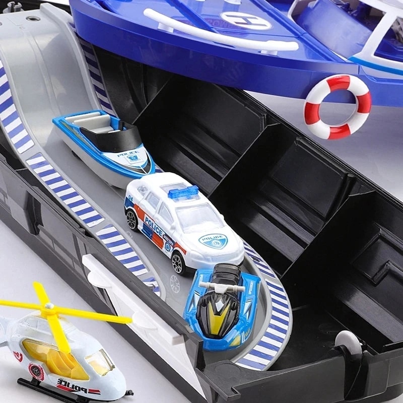 Kids' Multi-Vehicle Boat Rescue Hero Playset With Lights & Sound 15666973999453-1