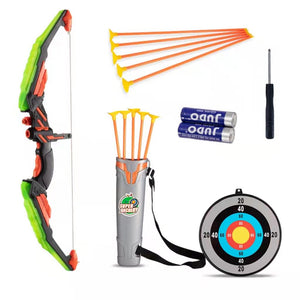 Children'S Archery Bow And Arrow Toy Set Outdoor Hunting Game With Bow, Suction Cup Arrow, Target And Quiver, Led Light-Emitting Functional Toy