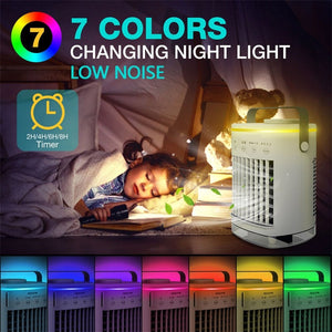 Portable Mini Air Conditioner With Night Light For Desktops