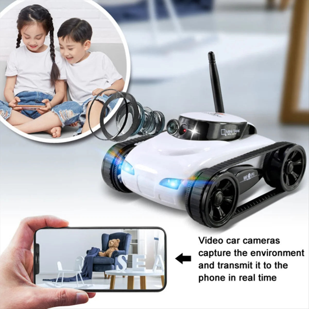 Mini Camera Remote Control Electric Tank Car 259515