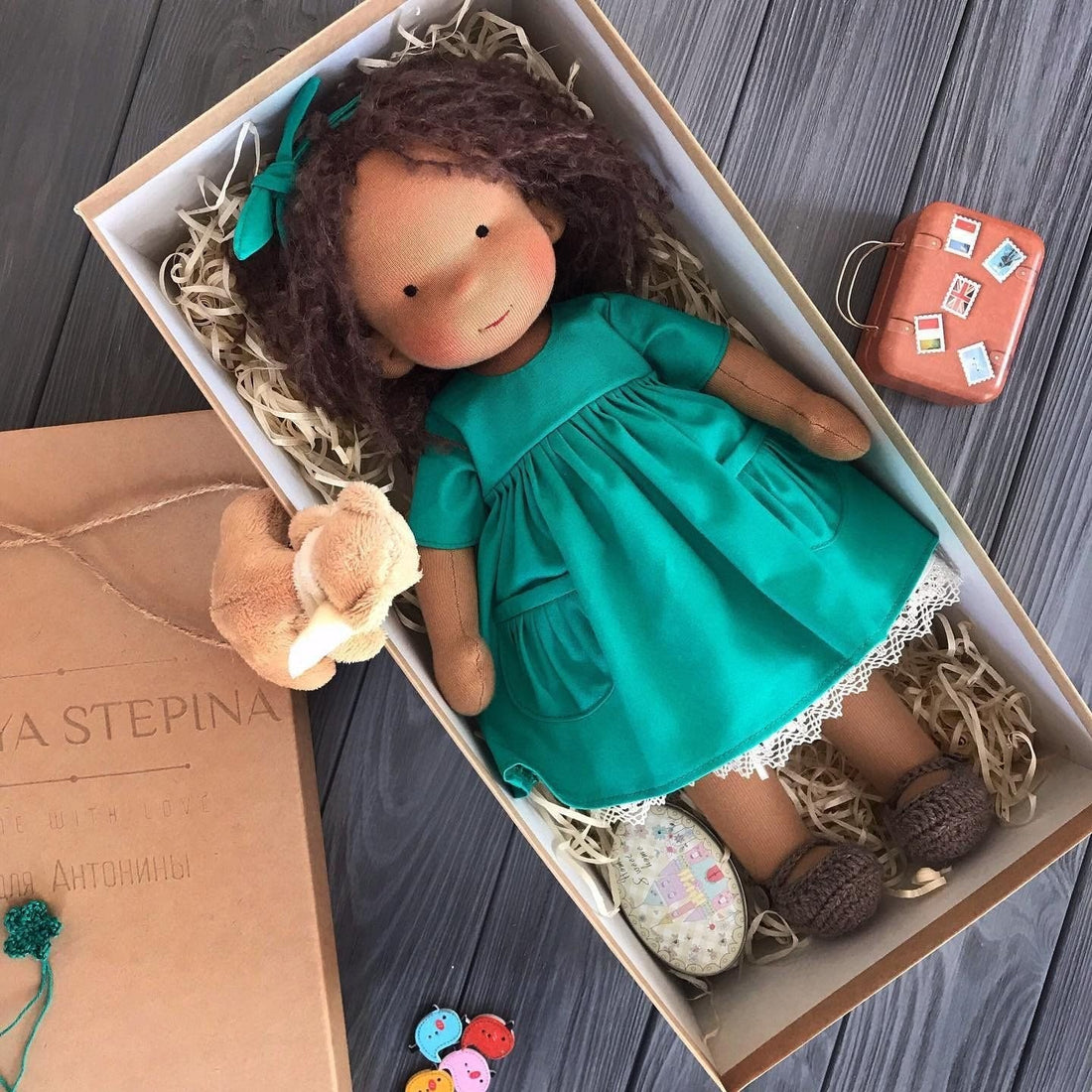 Gift for Kids-Handmade Waldorf Doll 8959340413209-1