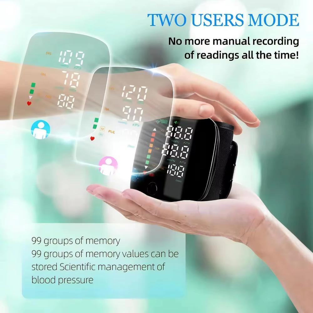 Smart Wrist Blood Pressure Monitor – Electronic Portable Sphygmomanometer with Voice Alerts 9749363065153-1