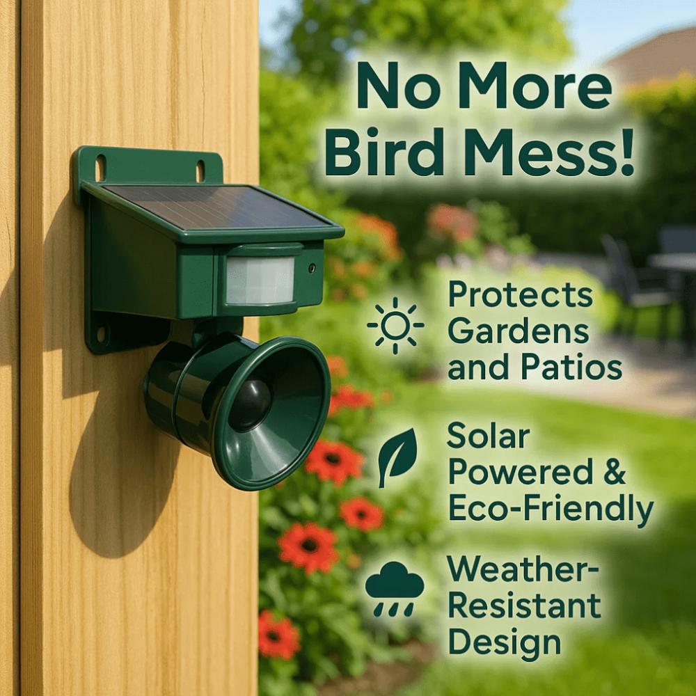 Motion-Activated Bird Repeller for Quiet Outdoor Spaces SH1751817214987860745