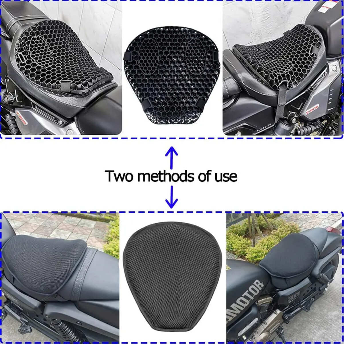 Moto 3D Honeycomb Shock Cushion - Advanced Shock Relief Seat Cushion 8144628580550-1