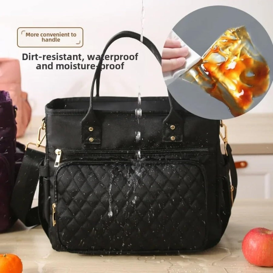 Chic Large-Capacity Lunch Tote Bag – Insulated & Waterproof for Work, Travel, Picnics & Mommy Essentials 8482630205638-1