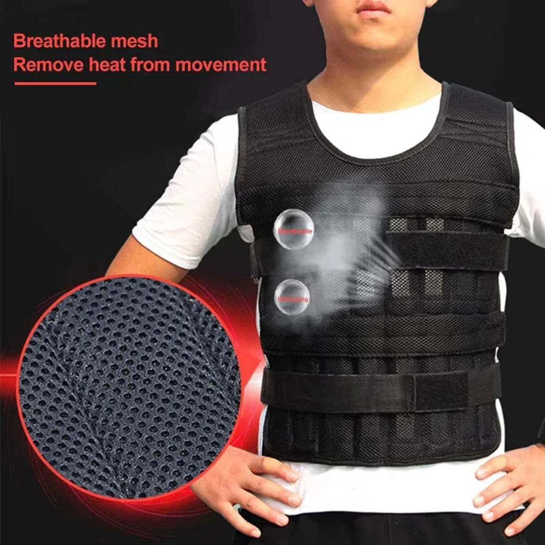 Exercise Weight Vest - 20Kg Adjustable Exercise Loading Weight Vest for Fitness Training 7812353196230-1