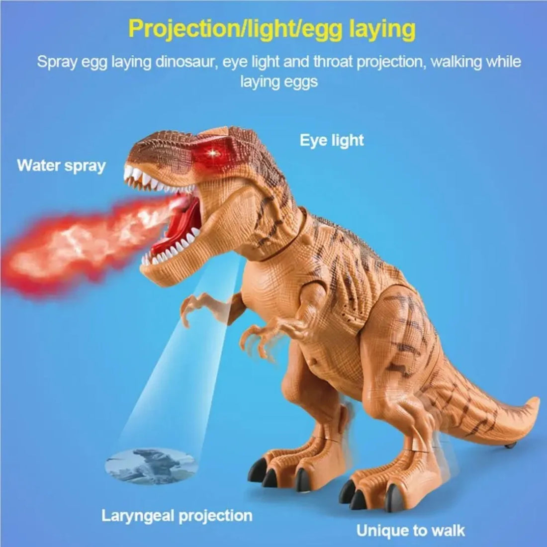 Dino-Rific RC T-Rex Toy - Roaring, Walking, Mist-Spraying Fun for Kids (3+ years) 8135955579095-1