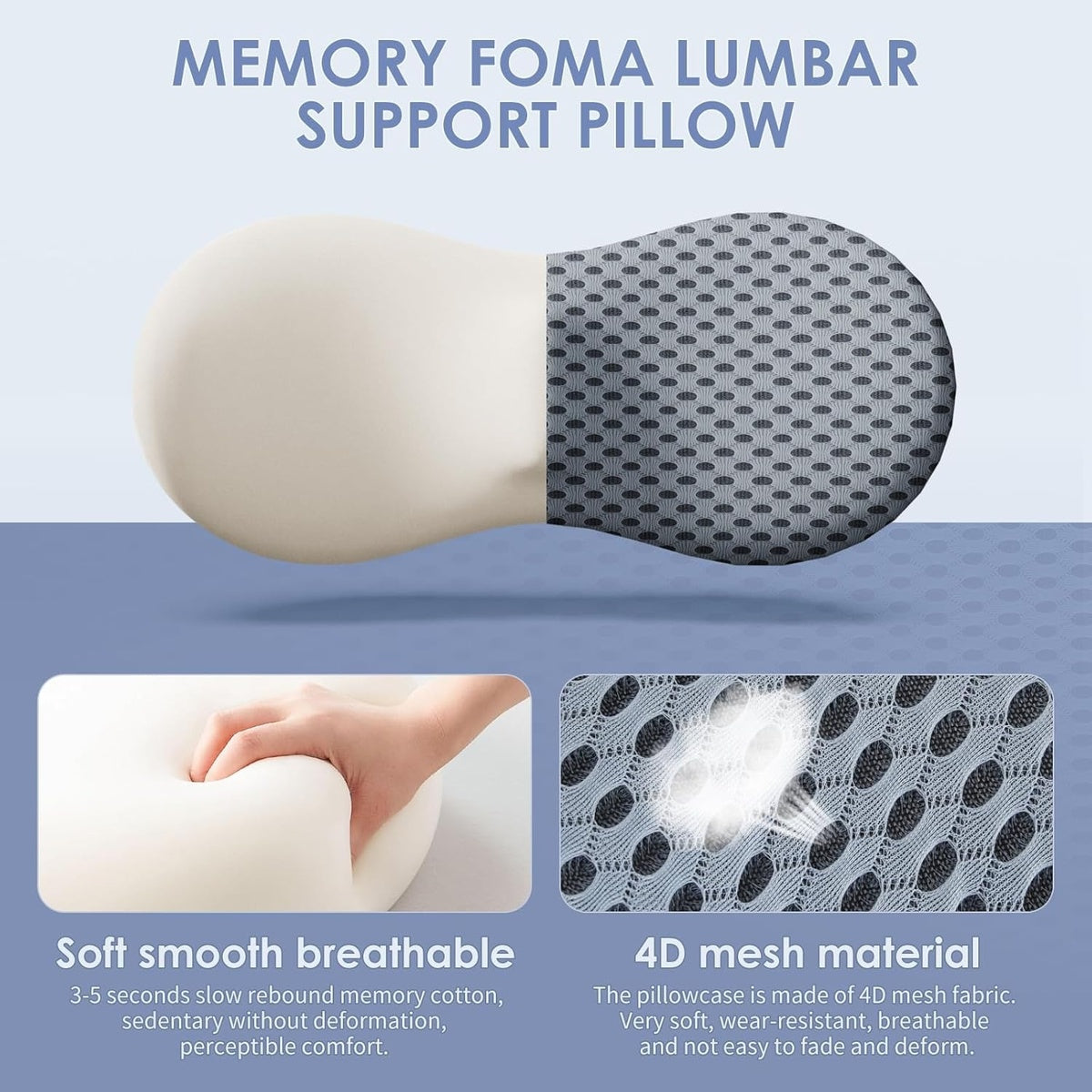 Ergonomic Lumbar Support Cushion for Lower Back Pain Relief - Ideal for Office, Driving, and Home Use 9878962897217-1
