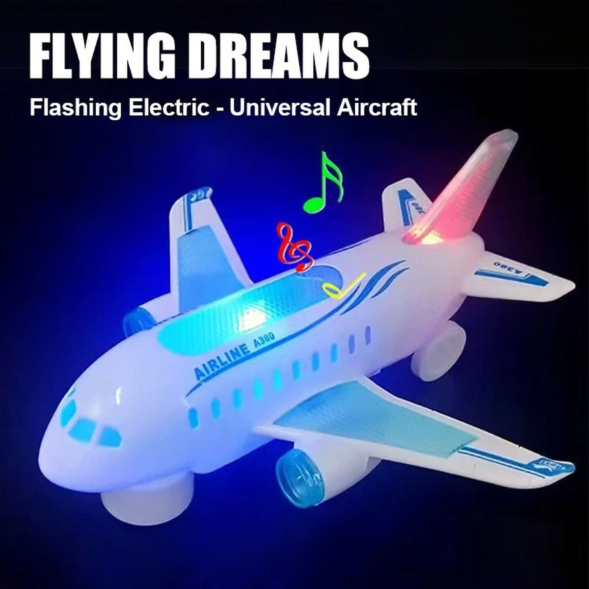 Spinjet – Led Electric Airplane Toy With 360° Rotation & Music
