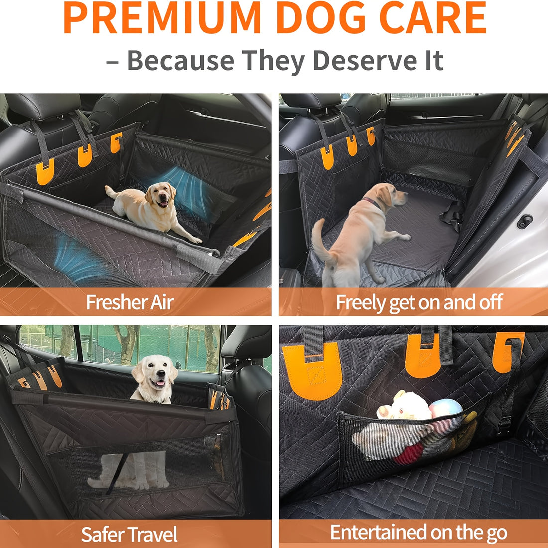 Portable Cats & Dog Seat for Car - Waterproof, Spacious & Secure for Stress-Free Car Rides 9957152555329-1