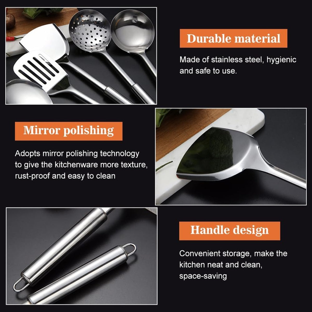 Premium Stainless Steel Cooking Utensils | 5pcs Set 9709977436446-1