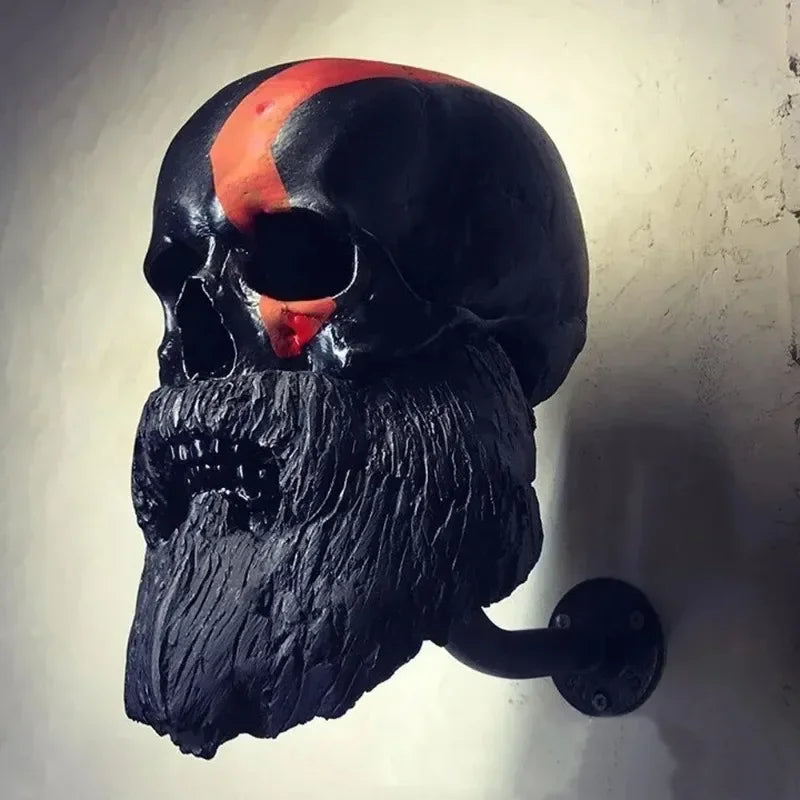 Motorcycle Helmet Skull With Beard-Helmet Rack 6849829208164-1